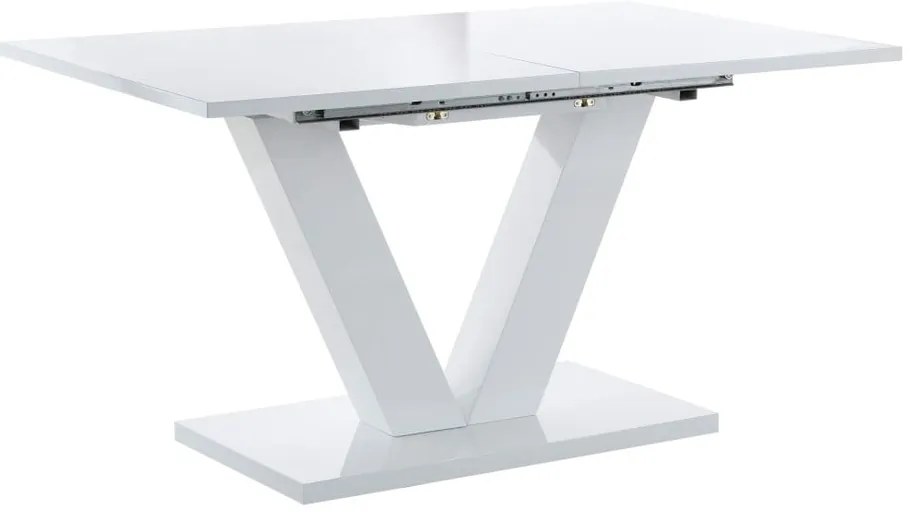 Lesklý rozkladací jedálenský stôl s prídavnou doskou 90x140 cm Aaron – Støraa