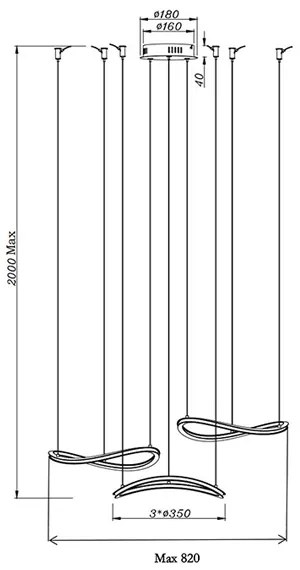 Fabas Luce 3711-47-102 - LED Luster na lanku TIRRENO LED/50W/230V