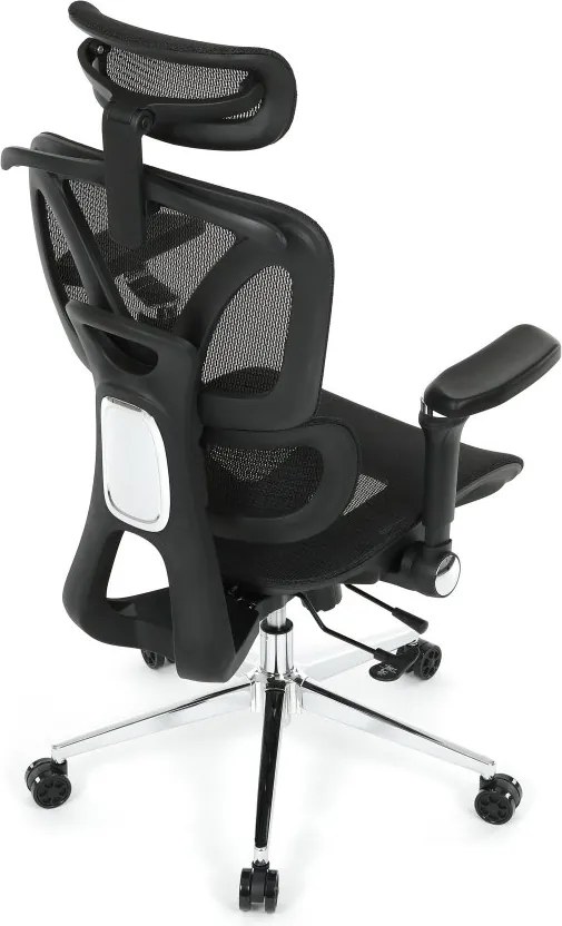 Kancelárska ergonomická stolička PORTE — sieťovina, čierna