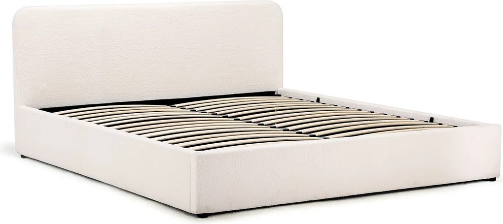 Noela Čalúnená posteľ s úložným priestorom biela TEDDY 180