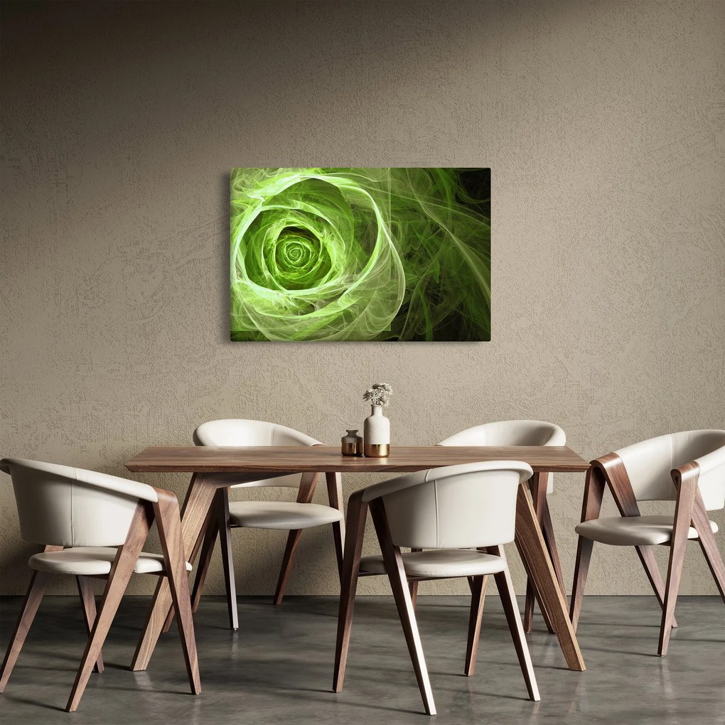 Obraz - Abstraktné ruže zelená (90x60 cm)
