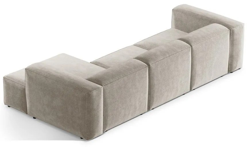 Béžová menčestrová rohová pohovka (pravý roh/s leňoškou) Bergamo – Cosmopolitan Design