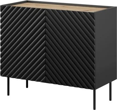 Komoda Onda 2D čierna/dub artisan