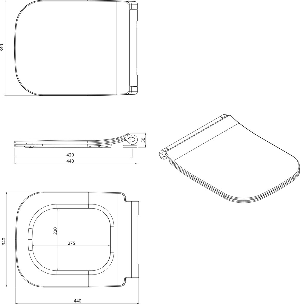 Isvea VEA, WC sedátko SLIM, Soft Close, Easy Take, biela, 40Z10200I