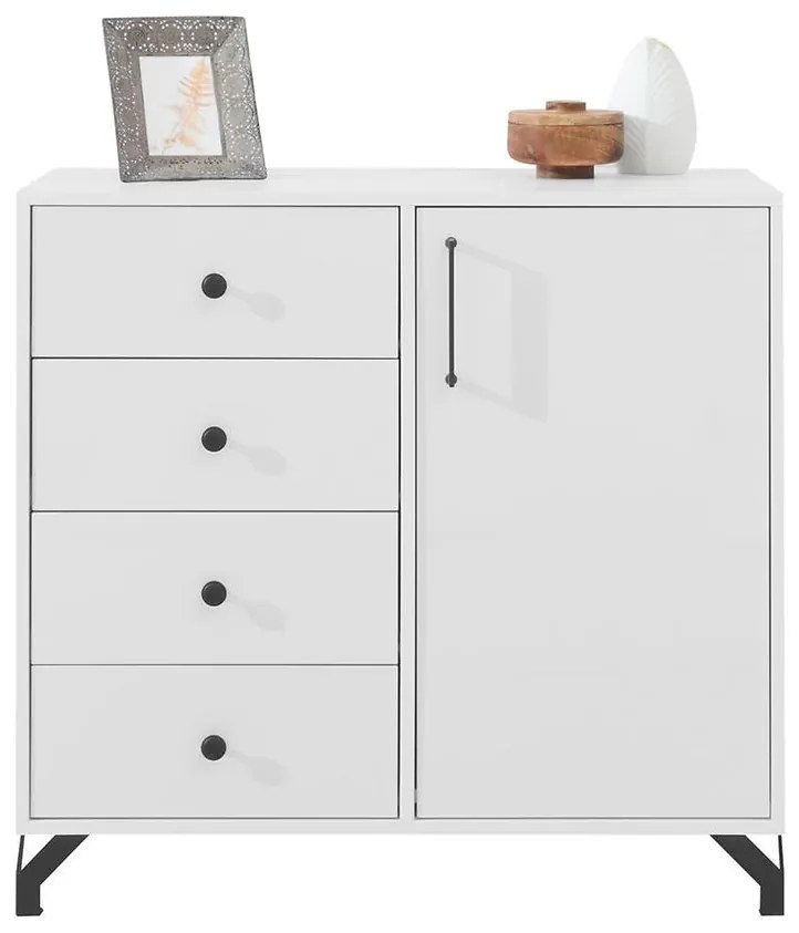 Komoda  Bergen Be7 biely Lux/biely lesk