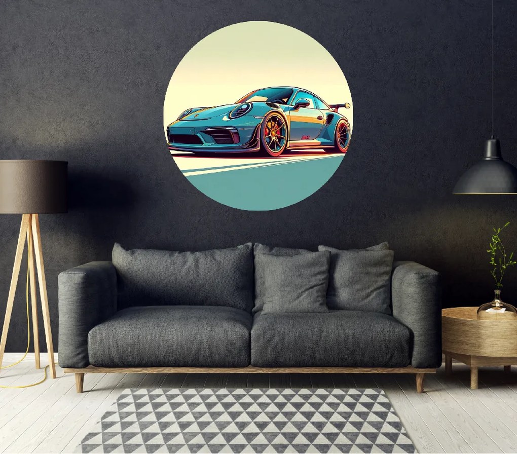 PIPPER. Porsche 911 - textilná nálepka na stenu Veľkosť: 60 cm
