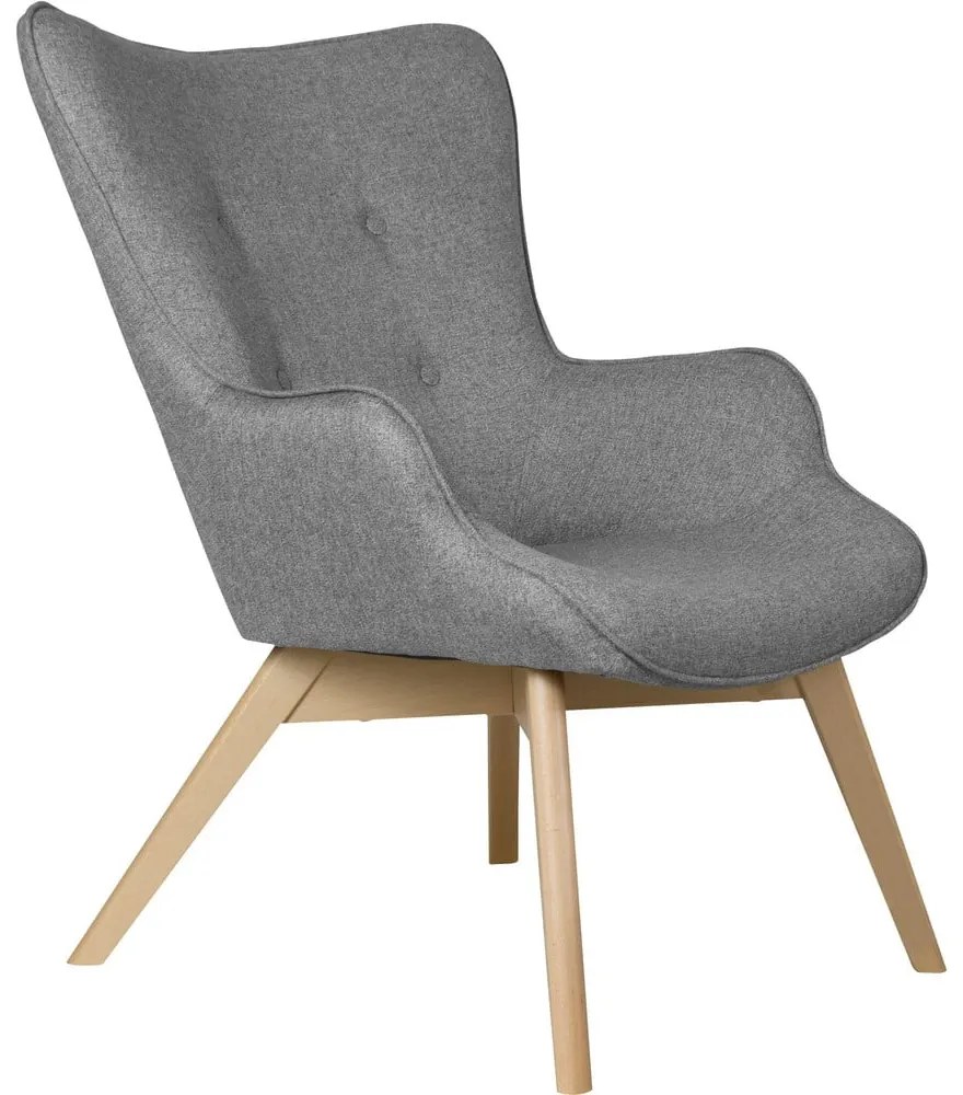 Sivé kreslo Niko – Ropez