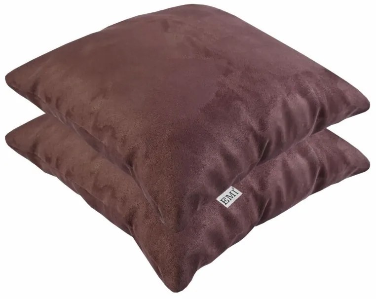 Vankúš hnedý semiš EMI, Vankúš 45x45 cm