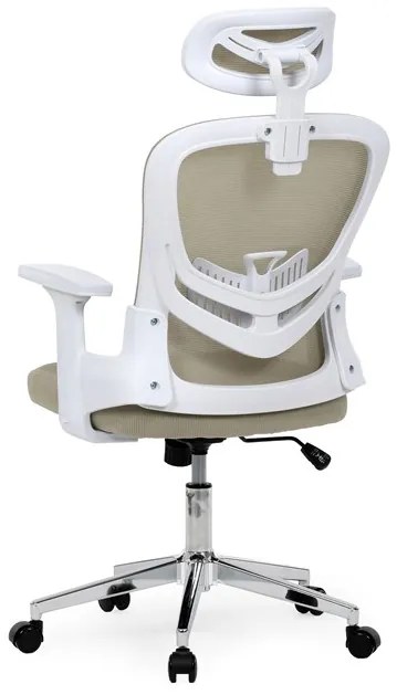 Autronic BONTEC Kancelárska stolička, hojdací mechanizmus, béžová sieťovina, KA-K2031 BGE Farba: Šedá