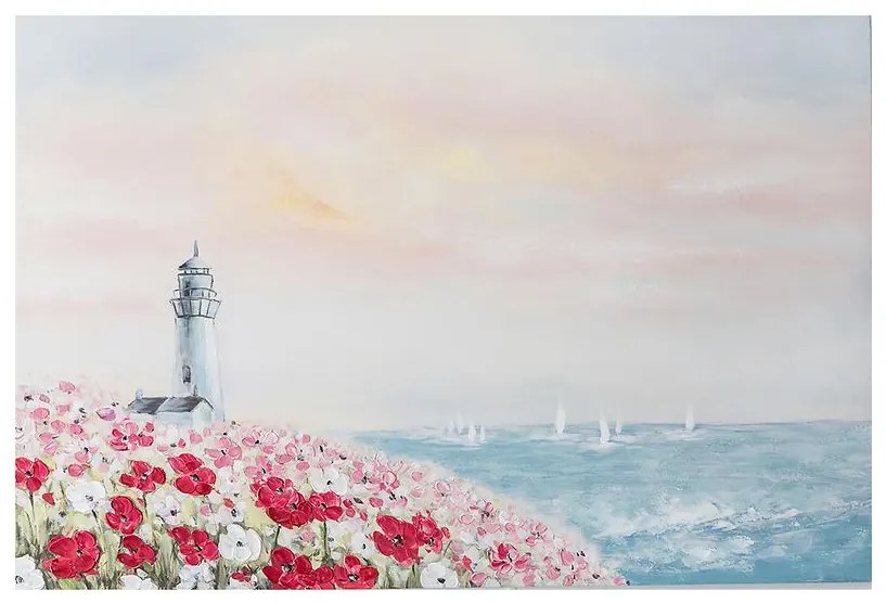 Obraz na plátne 80x120 cm Lucerna medzi kvetmi na pobreží