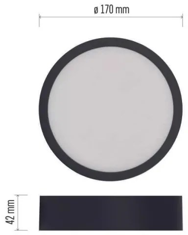 LED Stropné svietidlo LED/12,5W/230V 3000/3500/4000K pr. 17 cm čierna