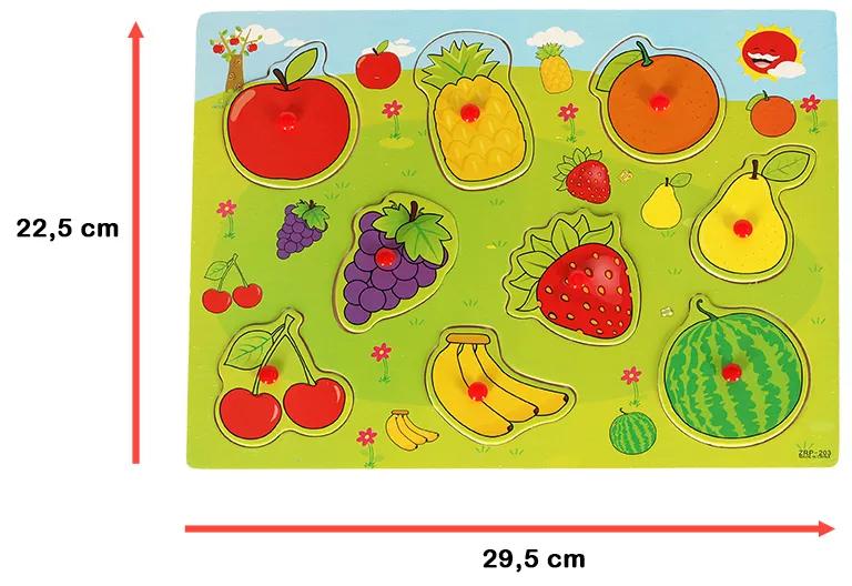 KIK Drevené puzzle zodpovedajúce tvarom ovocia