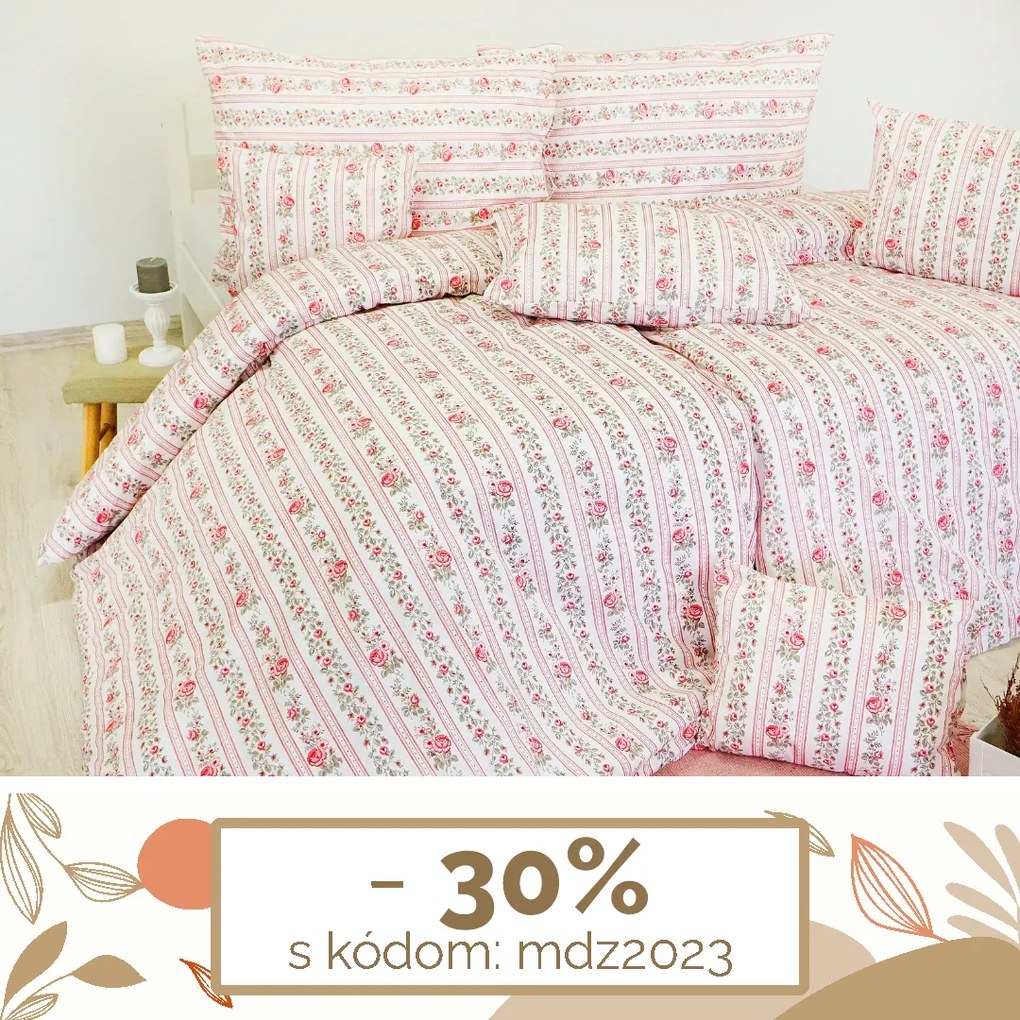 Obliečky bavlnené Marína ružové EMI: Štandardný set jednolôžko obsahuje 1x 140x200 + 1x 70x90