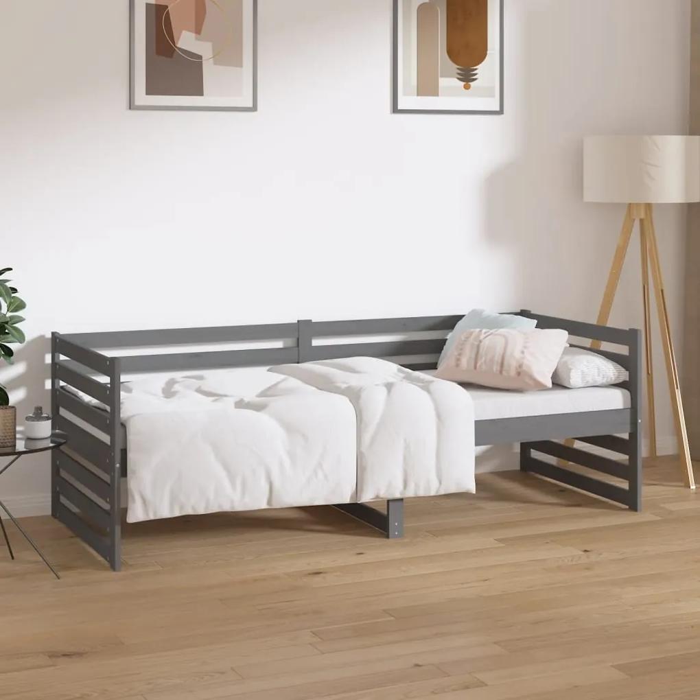 Denná posteľ sivá 80x200 cm borovicový masív