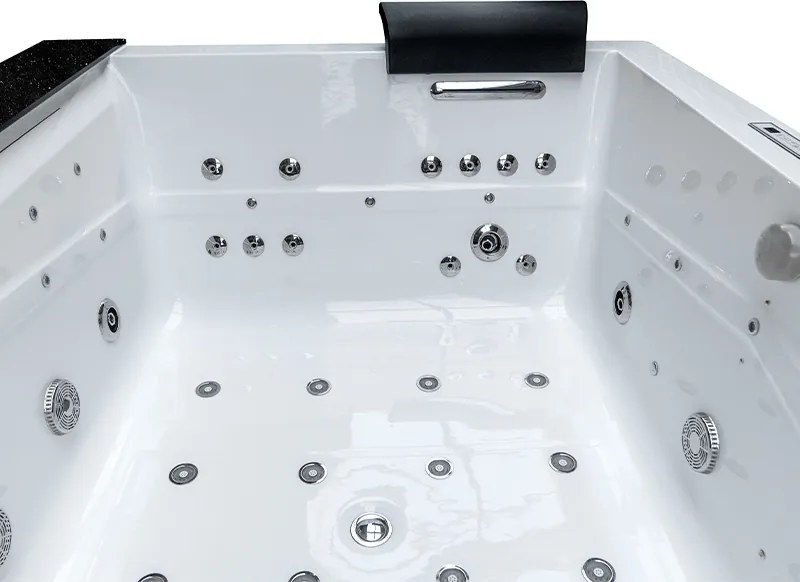Terra Hydromasážna vírivá vaňa KALAMBO 914 BL190x150 Čierna/Biela s ohrevom vody