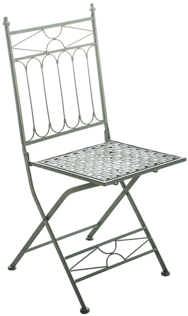 Kovová skladacia stolička Asina (SET 2 ks) - Zelená antik