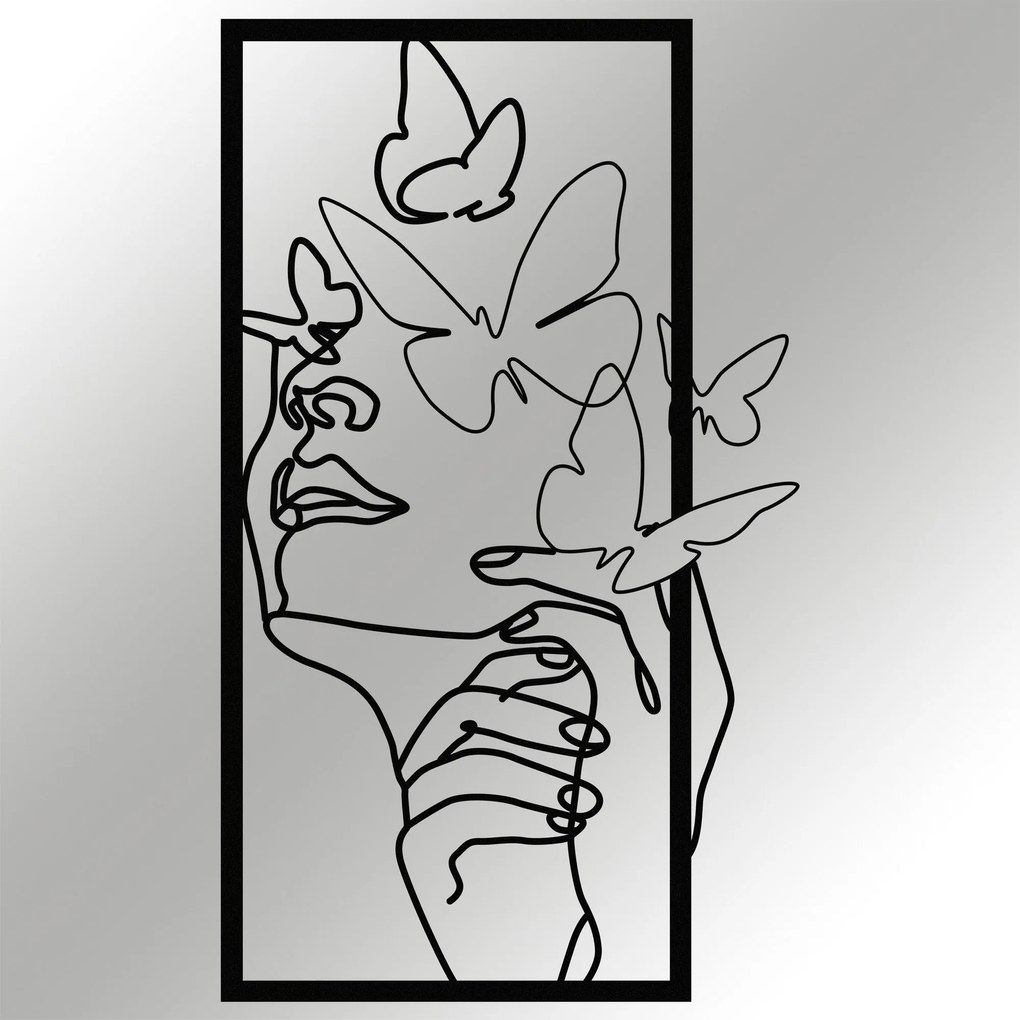 Nástenná dekorácia Butterfly Face Female čierna