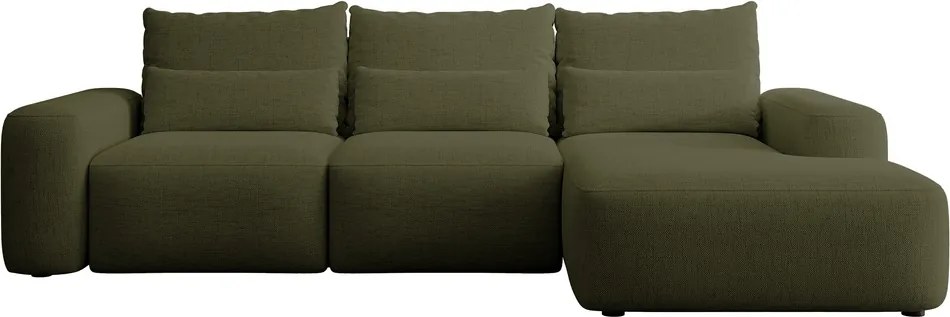 Rohová sedacia súprava Carlito (p) (olivová čierna)