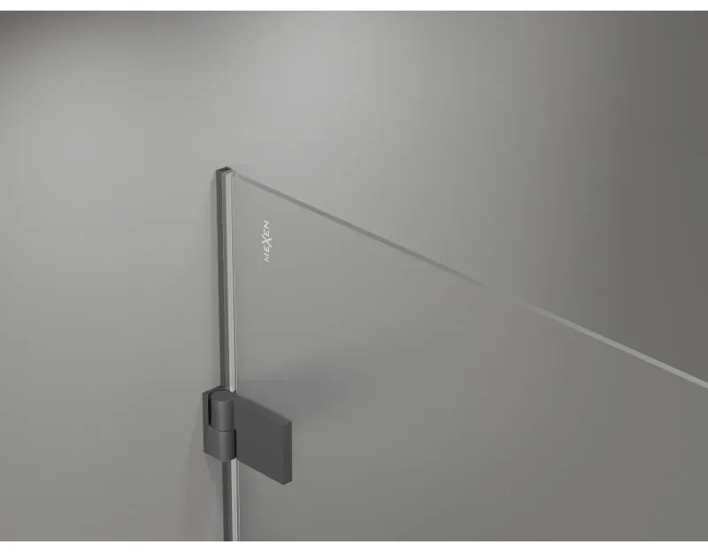 Mexen Lunar-B L výklopný sprchový kút ľavý 70 x 70 cm, číre sklo, grafitová, 832L-070-070-95-00-L