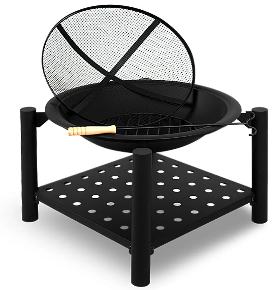 Gardebruk Ohnisko s priestorom na drevo FIRE, Ø55cm, čierna