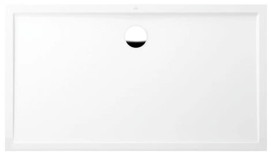 VILLEROY &amp; BOCH Futurion Flat obdĺžniková sprchová vanička z materiálu Quaryl, štandardný model, 1600 x 900 x 25 mm, biela alpská, UDQ1690FFL2V-01