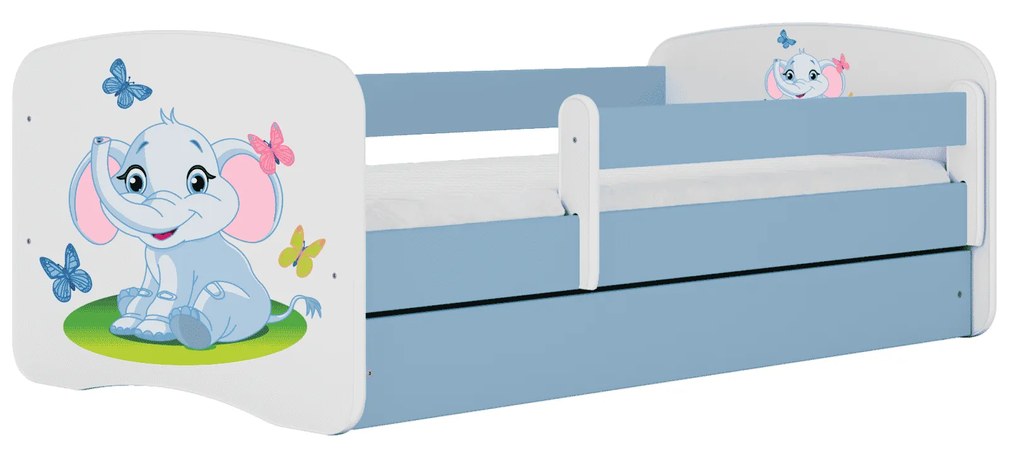 Letoss Detská posteľ BABY DREAMS 140/70- Sloník Biela S matracom Bez uložného priestoru