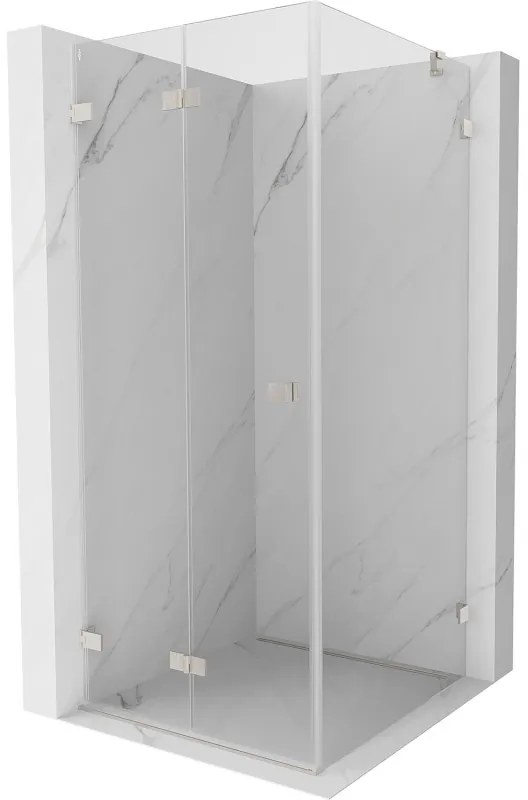 Mexen Lunar-F, skladací sprchový kút ľavý 90 x 70 cm, 8mm číre sklo, oceľový profil, 836-090-070-97-00-L