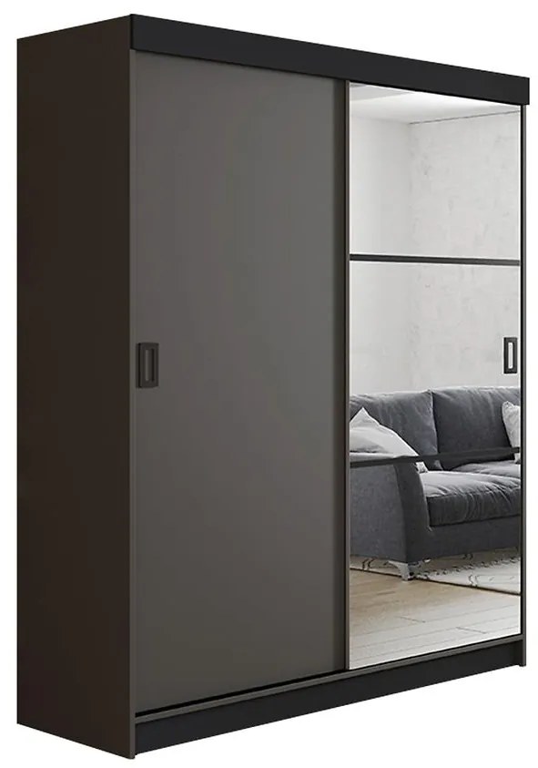 Skriňa Retro 138 5L grafit/ Dvierka grafit