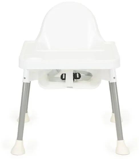 Detská biela stolička na kŕmenie 2v1