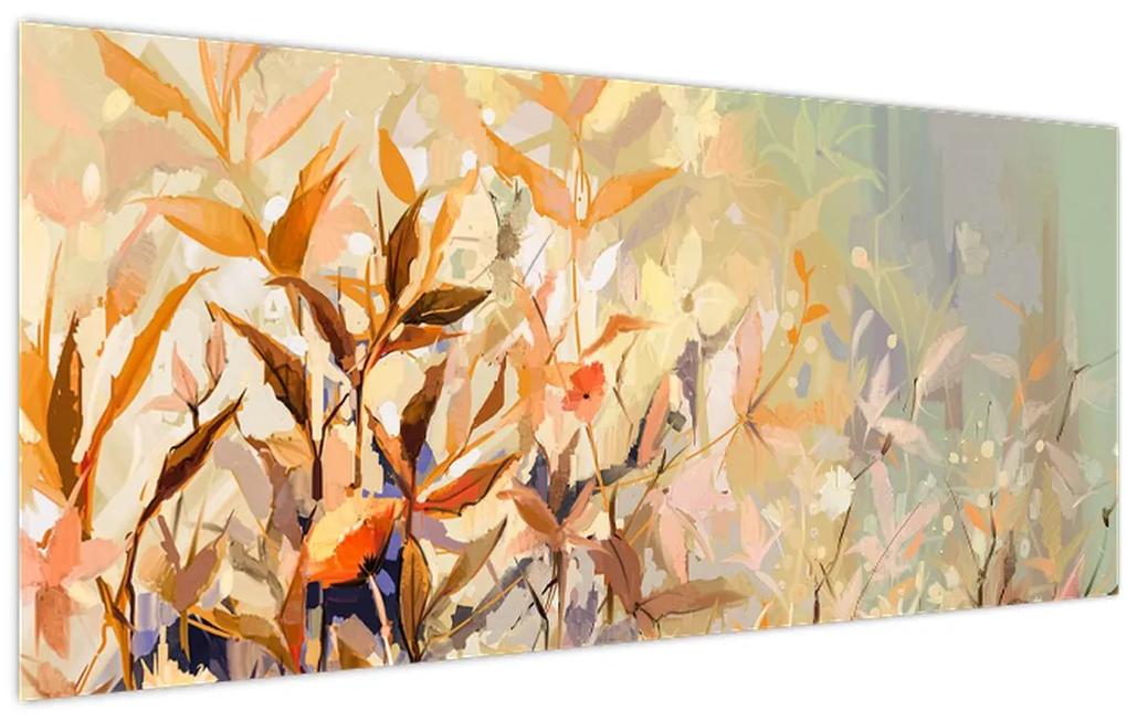 Obraz - Maľované rastliny (120x50 cm)