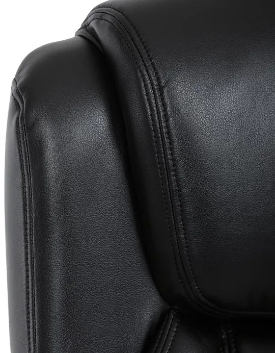 Kancelárske kreslo RYZAR — ekokoža, čierna, nosnosť 150 kg