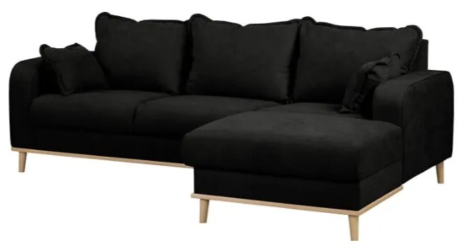 Čierna rohová pohovka (pravý roh) Beata - Ropez