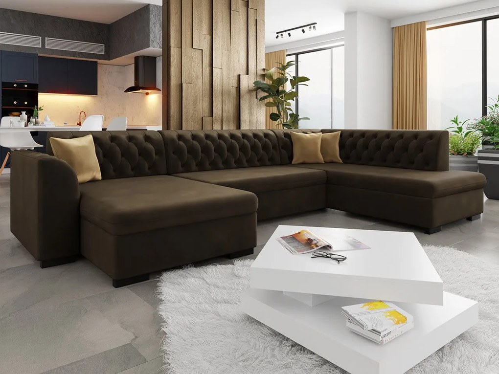 Veľká sedačka do obývačky Valdero, Dostupné poťahy: Magic Velvet 2227 + Magic Velvet 2227 + Evo 29, Strana: Ľavá