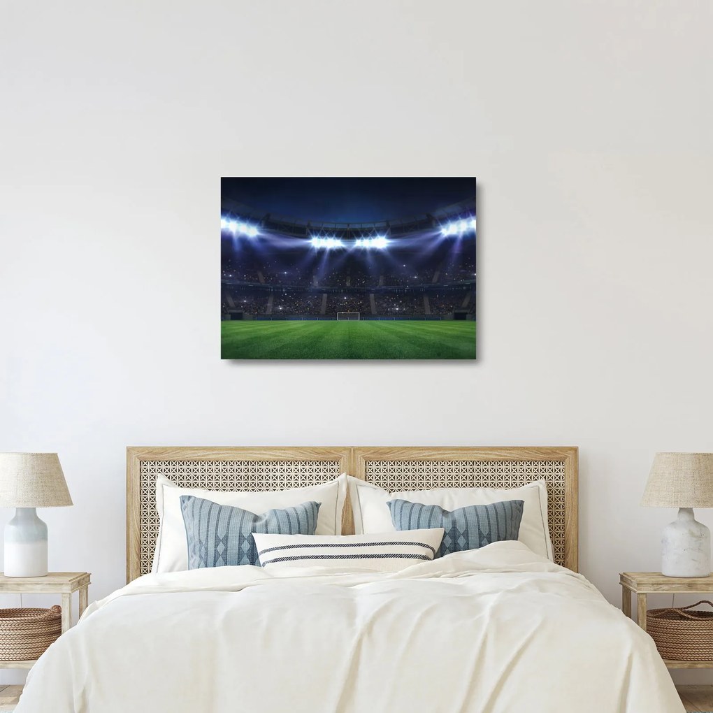 Sklenený obraz - Futbalový štadión (70x50 cm)