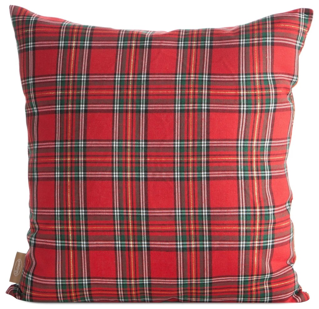 VIANOČNÁ DEKORAČNÁ OBLIEČKA NA VANKÚŠ POINSETTIA 45X45 CM VZOROVANÁ