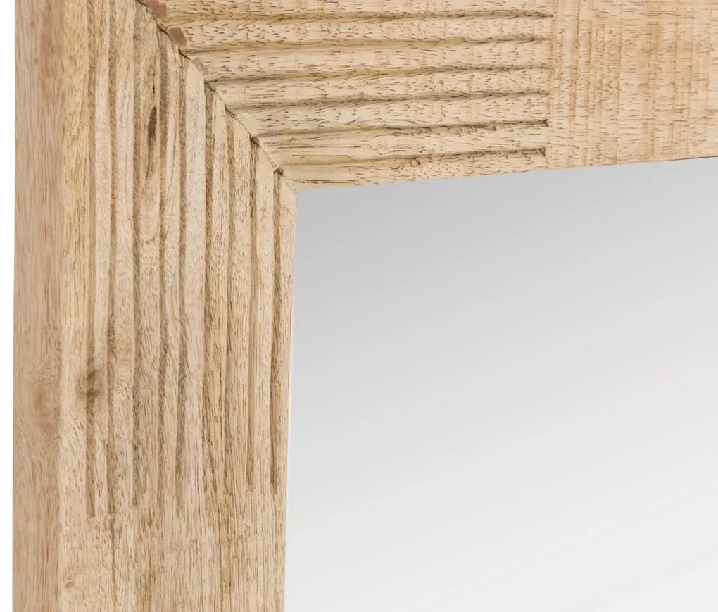 furniture-nabytek.cz - Masivní koupelnové zrcadlo Laos z mangového dřeva, lakované, přírodní – 147×70 cm