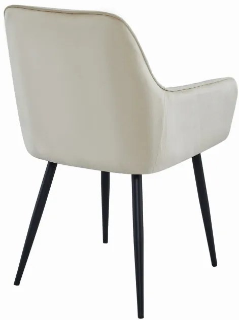 Set dvoch jedálenských stoličiek SOLDEN zamatové béžové (čierne nohy)