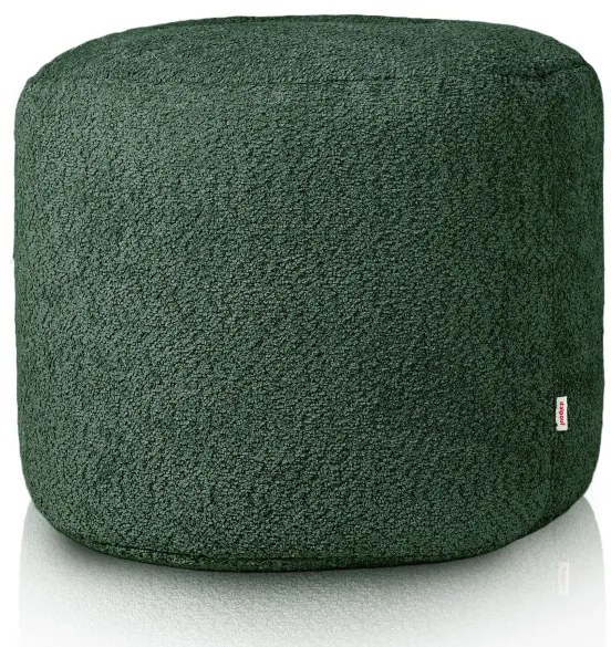 Taburetka Cilindro tmavo zelená bouclé