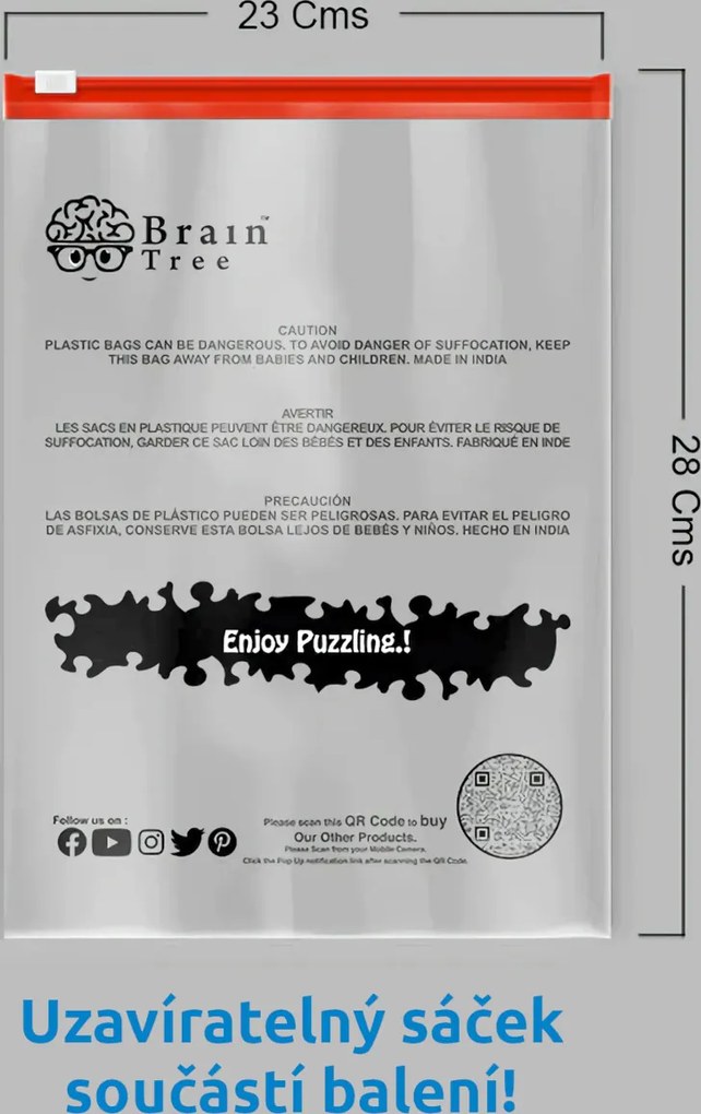 Brain Tree Puzzle Ružovo prestreté 1000 dielikov