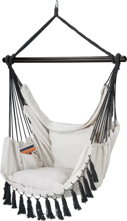 Závěsné houpací křeslo Alex krémové