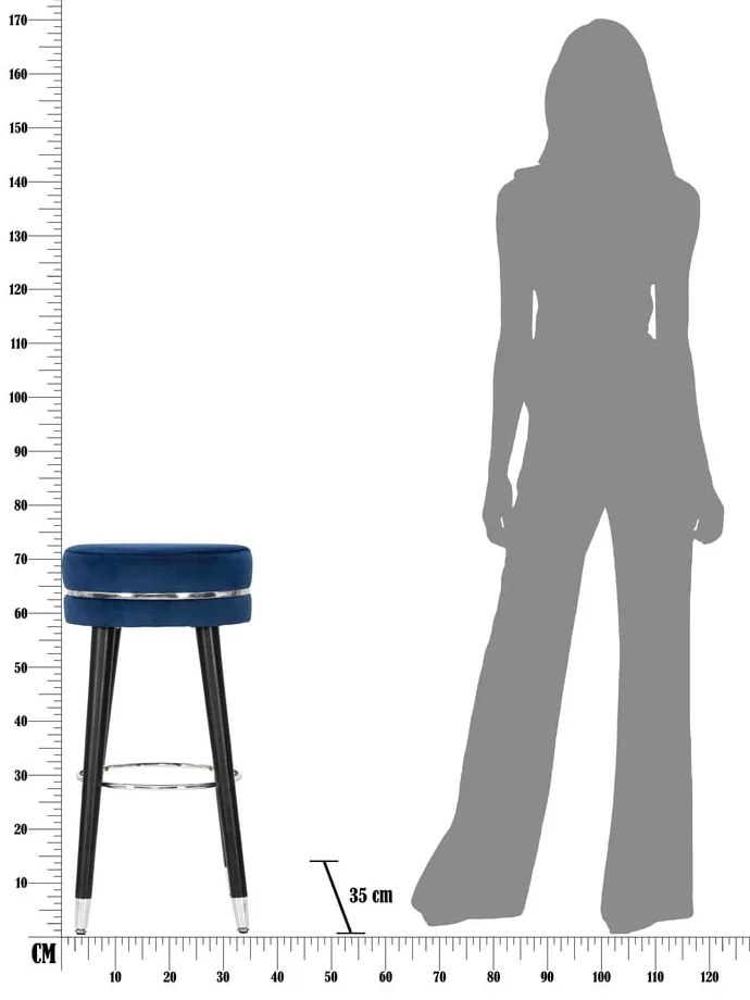 Modrá zamatová barová stolička 74 cm Paris – Mauro Ferretti