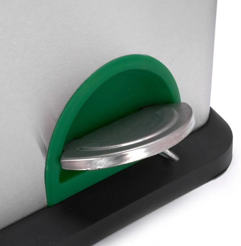 Oceľový odpadkový kôš 3x8 l na triedený odpad/nášľapný v matne striebornej farbe Tri Selectif – MSV