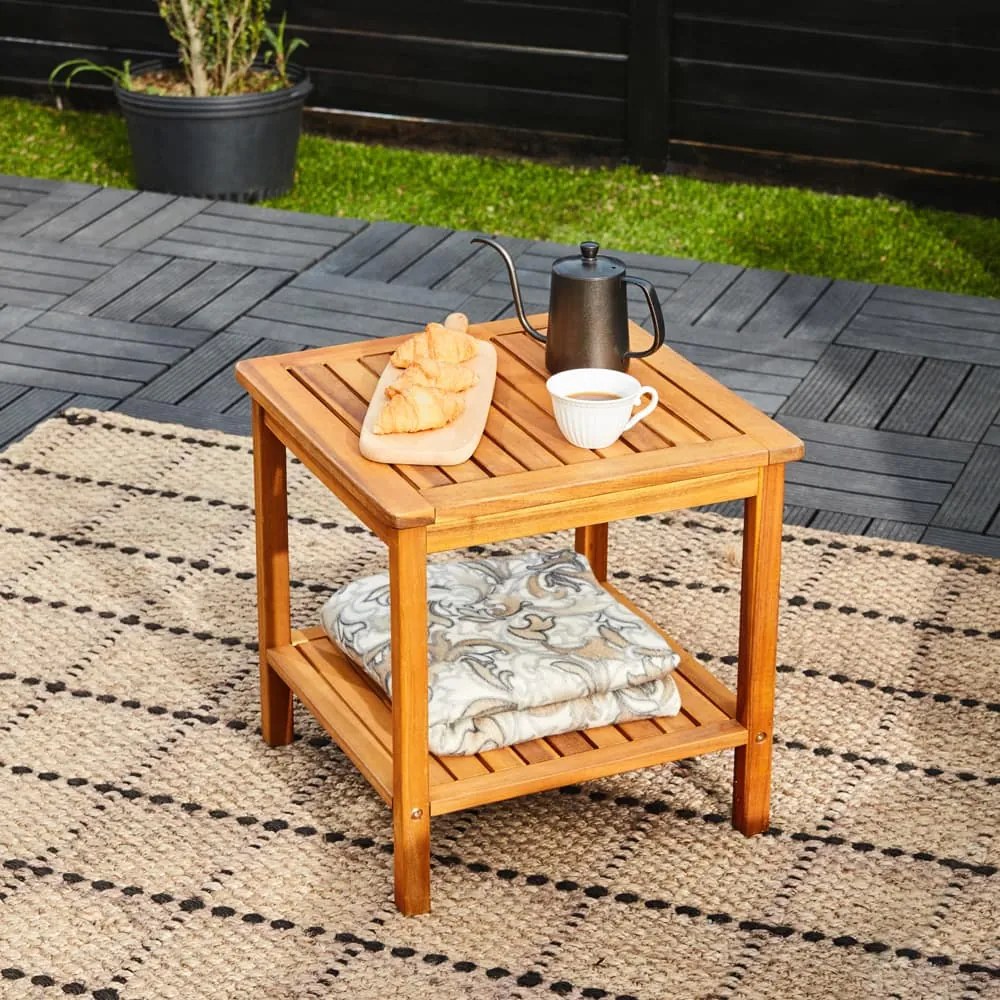 Drevený odkladací stolík WASHINGTON, 45x45x45cm, hnedá Casaria