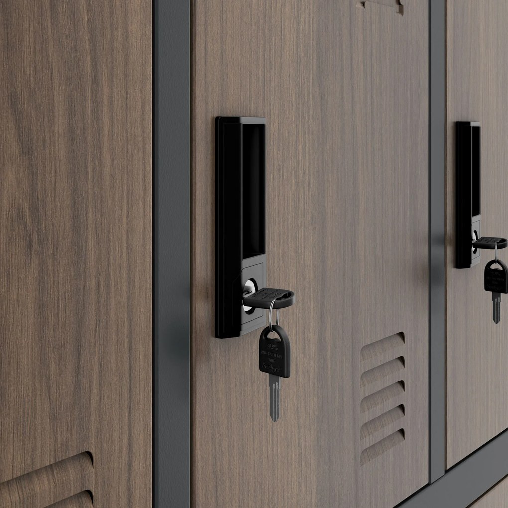 Šatňová skrinka s 12 priehradkami, antracitová/orechová, 900x1850x400 mm: MARCIN Eco Design