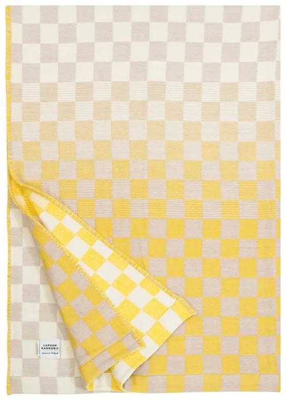 Merino deka Shakki 130x180, béžovo-žlto-biela