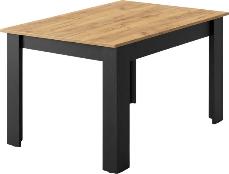 Čierny jedálenský stôl s doskou v dekore dub zlatý craft MADO 120x80