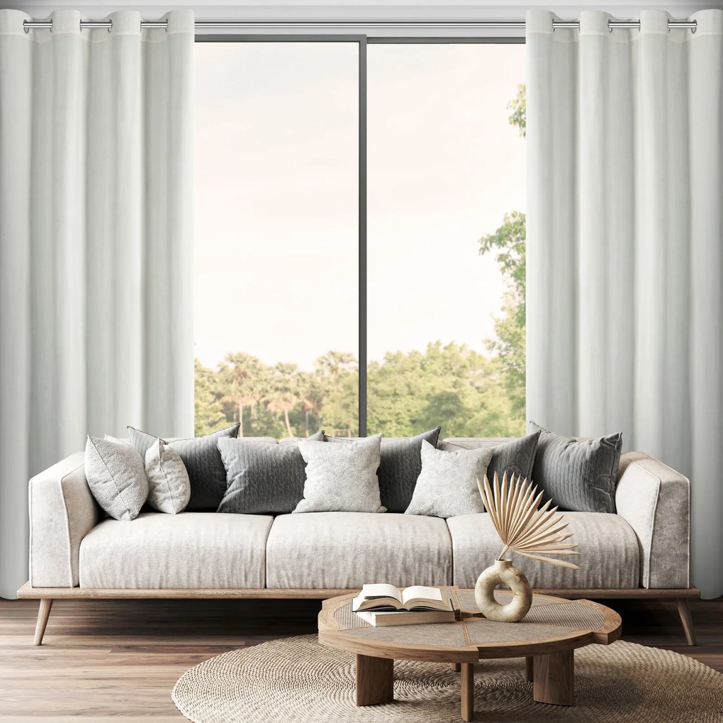 ZÁVES NA KRÚŽKOCH VANI 140X250 CM PRÍRODNÁ