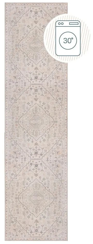 Krémový prateľný behúň 60x230 cm Teo Traditional – Flair Rugs