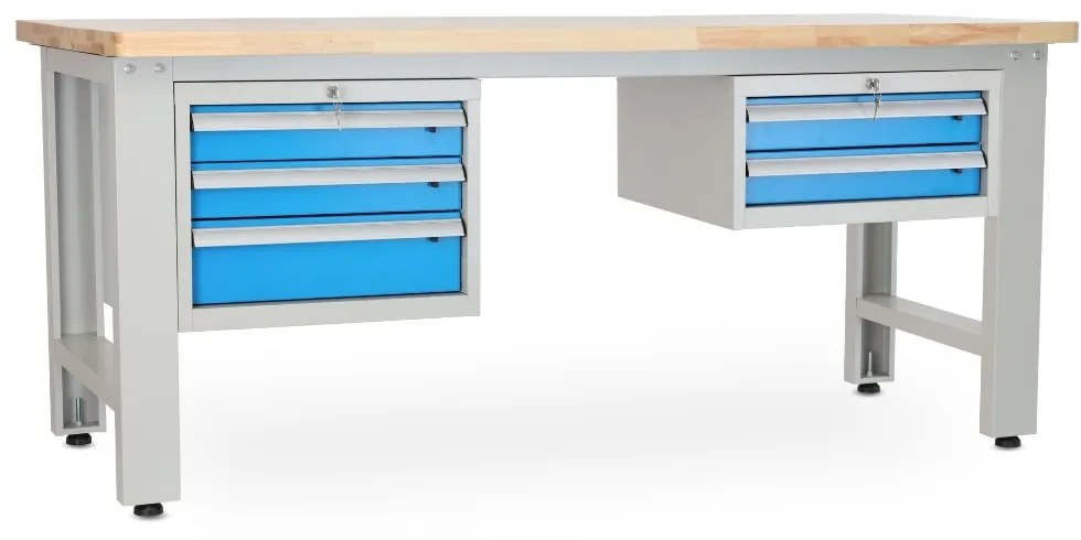 Dielenský stôl Solid OAK-32, 210 cm, 2 závesné boxy, dub