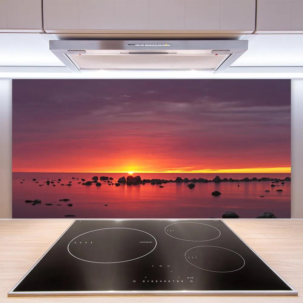 Sklenený obklad Do kuchyne More slnko krajina 100x50 cm